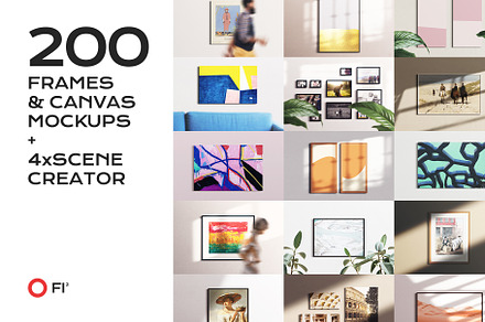 200 Frame Canvas Mockup Bundle, a Household Mockup by FoundImages