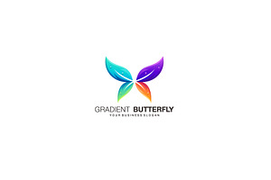 Gradient Butterfly Vector Icon Logo