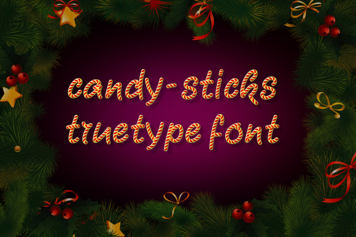 Candy-Sticks TrueType Font, a Script Font by alphadesign (Photo 1 of 2)