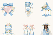 Watercolor Blue Elegant Clipart, an Object Illustration by BusyDaydesign (Thumbnail 3 of 9)