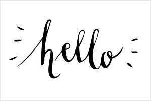 Hello Calligraphy Vector