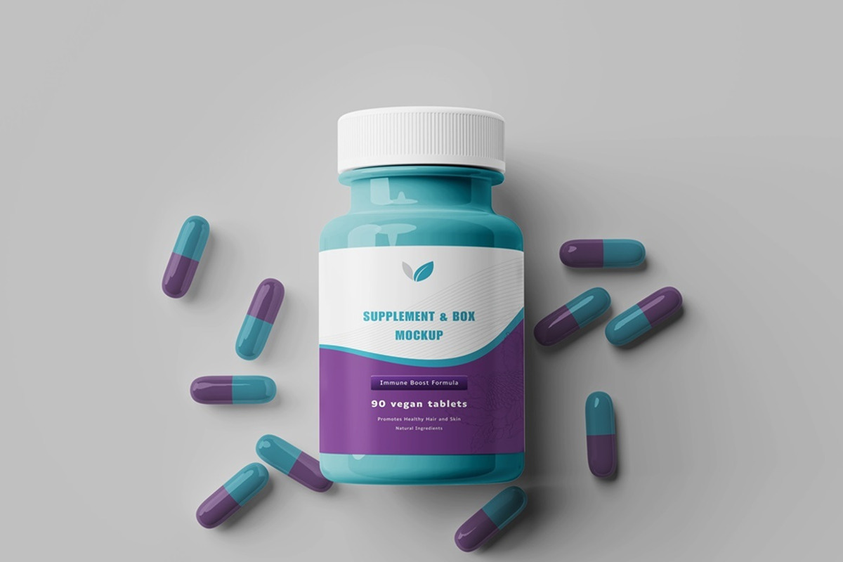 Supplement & Box Mockup, an Advertising Mockup by Tokobeta (Photo 2 of 7)