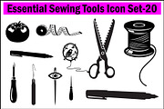 Essential Sewing Tools Icon Set, an Object Illustration by Creativeshirt (Thumbnail 1 of 3)