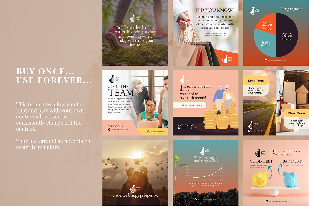 12 Finance Social Media Templates, a Social Media Template by Sincerely Media (Photo 4 of 6)