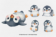 15 Bundle Watercolor Cute Penguin, an Animal Illustration by Morspective (Thumbnail 6 of 8)