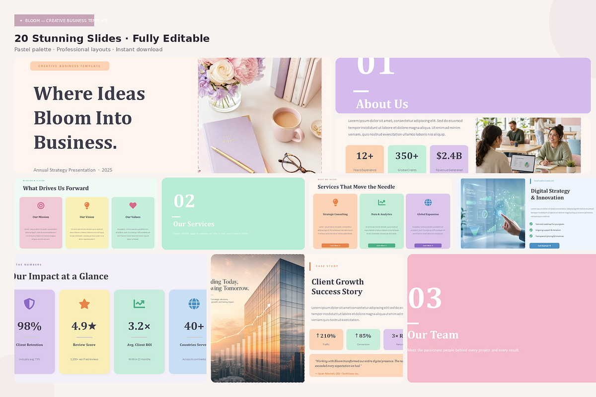 Creative Agency Pitch deck Template, a Presentation Template by Visual Designs (Photo 1 of 2)