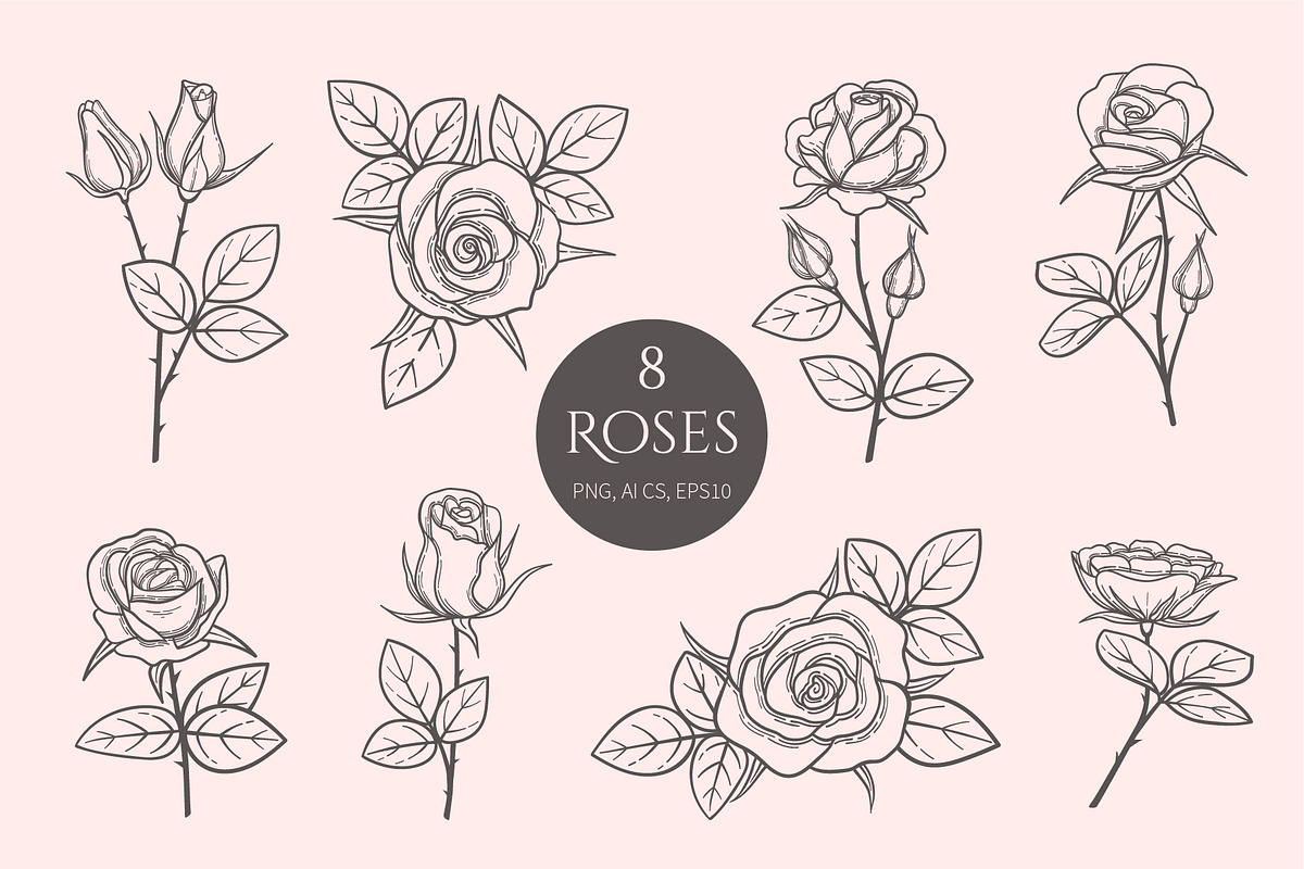 Rose flowers and logos collection, a Branding & Logo Template by Genestro Shop (Photo 4 of 5)