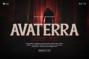 Avaterra - Horror Serif Film Font, a Serif Font by overlaytemplates (Thumbnail 1 of 5)