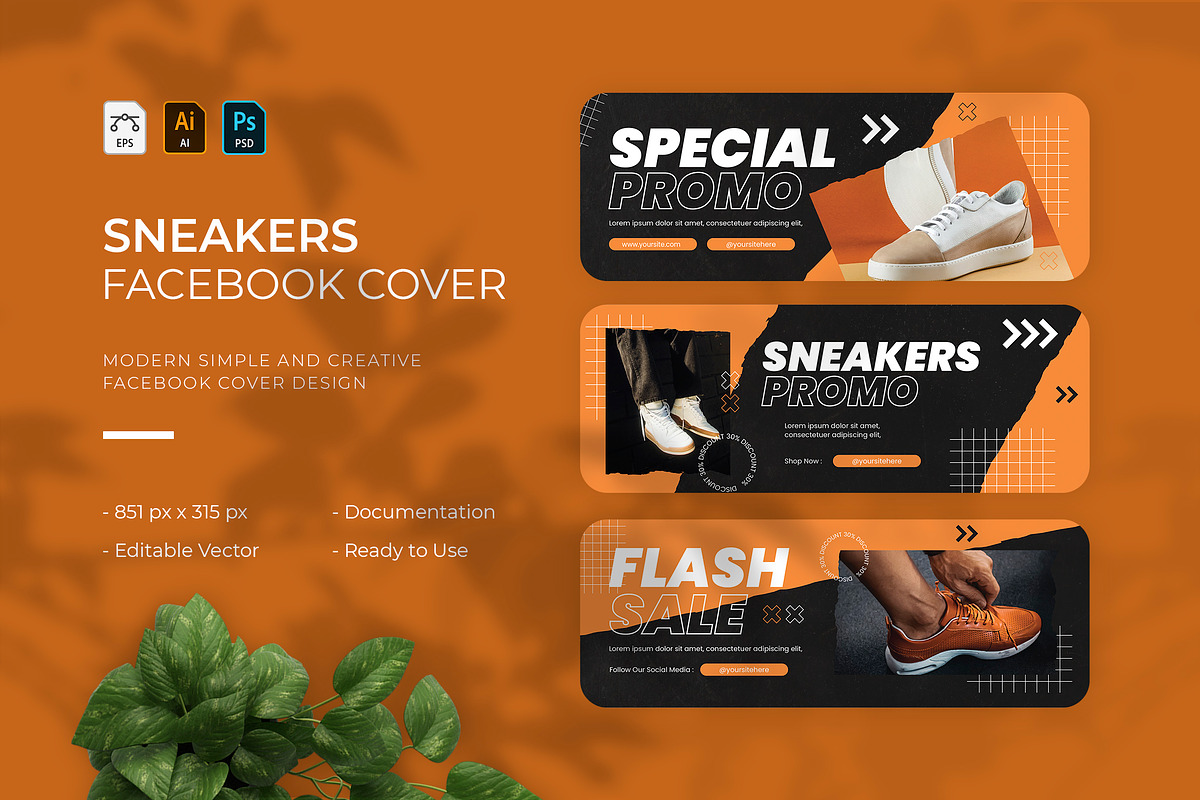 Sneakers - Facebook Cover, a Print Template by VUNIRA