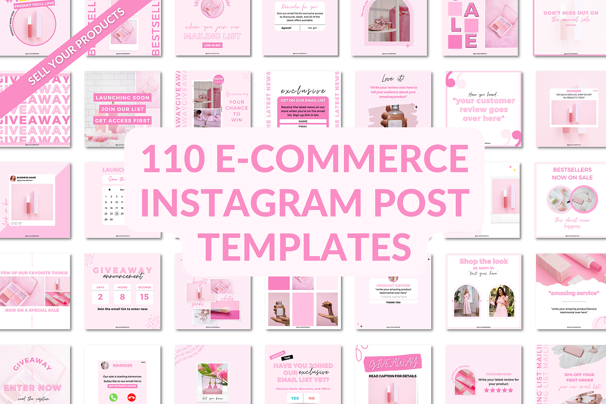 E-commerce Instagram Templates, a Social Media Template by Cate Creates (Photo 1 of 8)