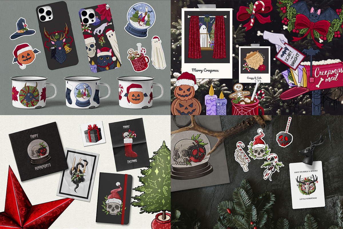 CREEPY Christmas Bundle, an Illustration by SecondOfJuly (Photo 5 of 6)