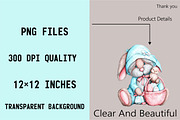 Easter Bunny Watercolor PNG Clipart, an Illustration by SVGArt (Thumbnail 4 of 9)