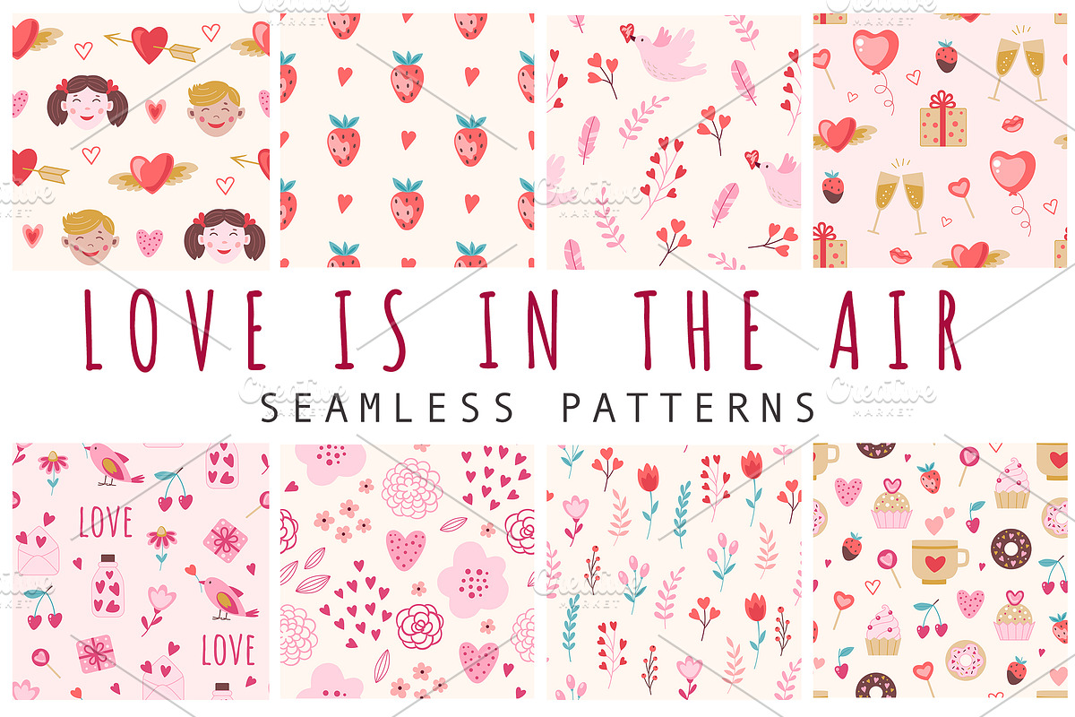 Love is in the air. Design kit., a Seasonal Illustration by Artspace (Photo 3 of 9)