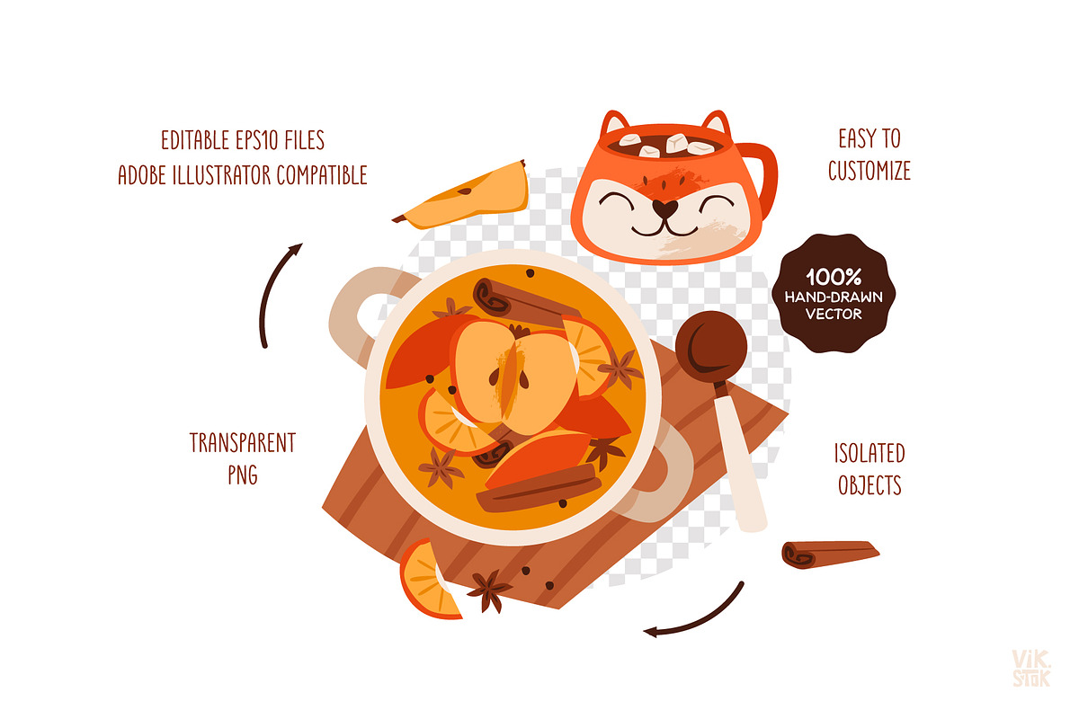 Cozy Autumn Drinks Clipart, a Food Illustration by vik.stock (Photo 4 of 6)