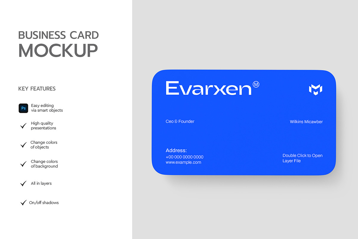 Rounded Corner Business Card Mockup, an Advertising Mockup by graphypix (Photo 2 of 4)