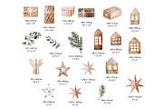 Watercolor Neutral Christmas clipart, a Seasonal Illustration by Lemon design (Thumbnail 4 of 11)