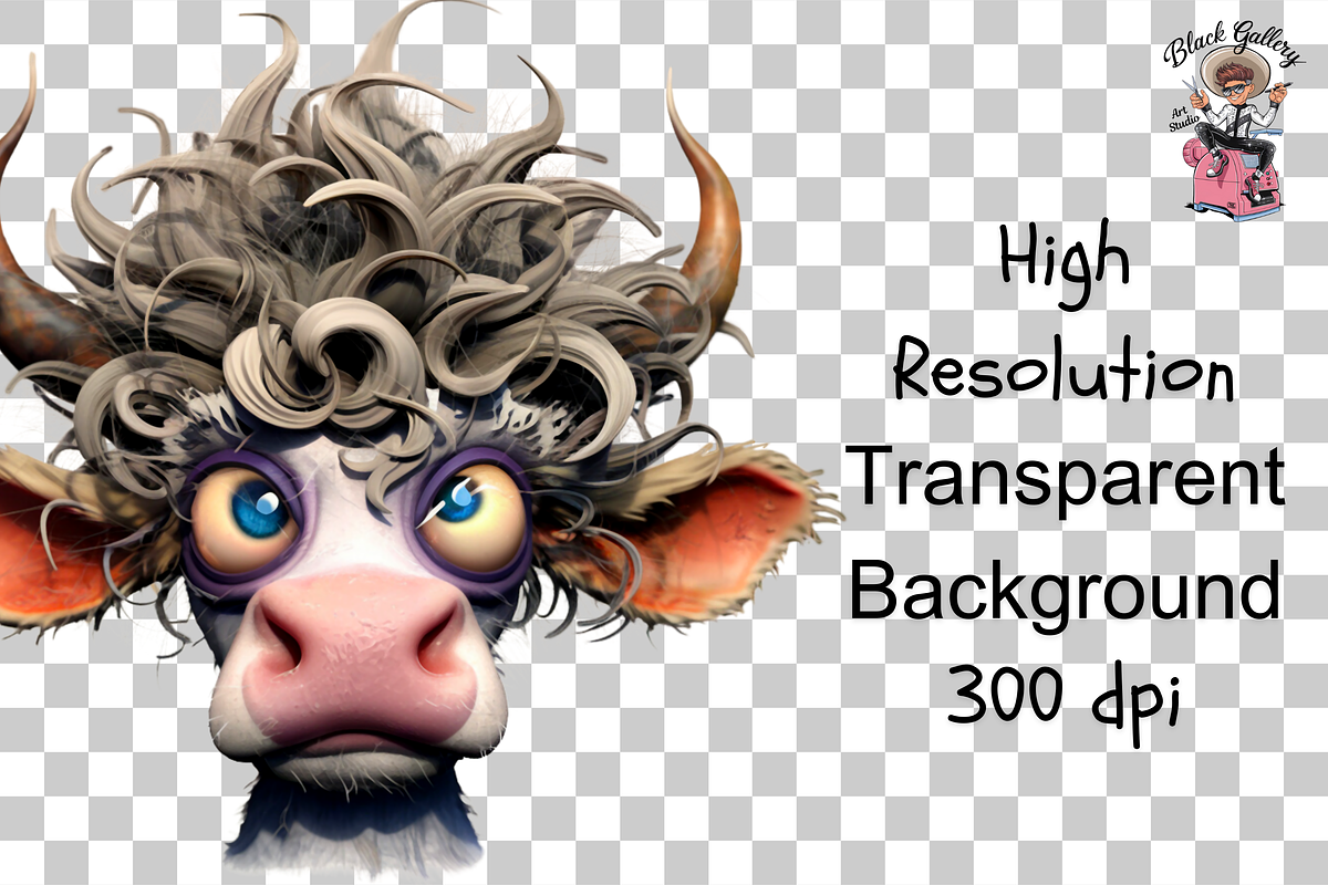 Comics Cow Clipart Bundle, a Graphic by Clipart Bloom (Photo 10 of 12)
