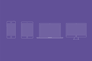 Apple Line Icon Mockups, an iPhone Mockup by Creative VIP