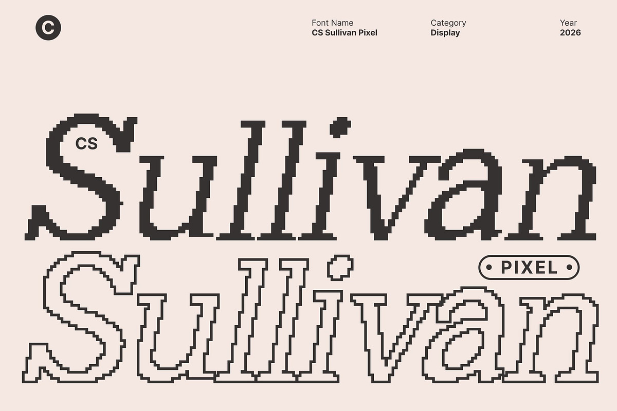 CS Sullivan Pixel, a Serif Font by Craft Supply Co. (Photo 1 of 8)