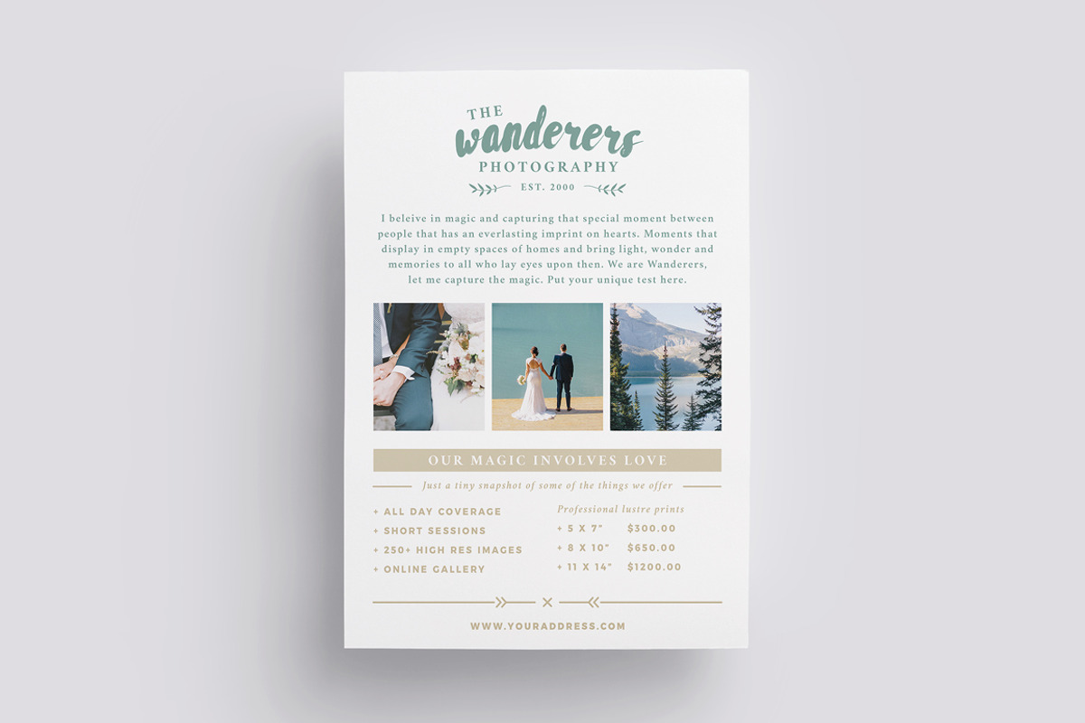 WANDERERS Wedding Flyer Price List, a Flyer Template by 46&2 Collective (Photo 13 of 20)