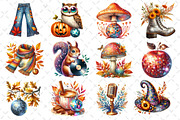 Watercolor Disco Autumn Clipart, an Illustration by Dream Creation (Thumbnail 3 of 4)