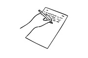 Left Hand Writing on Paper Drawing, an Illustration by patrimonio (Thumbnail 1 of 3)