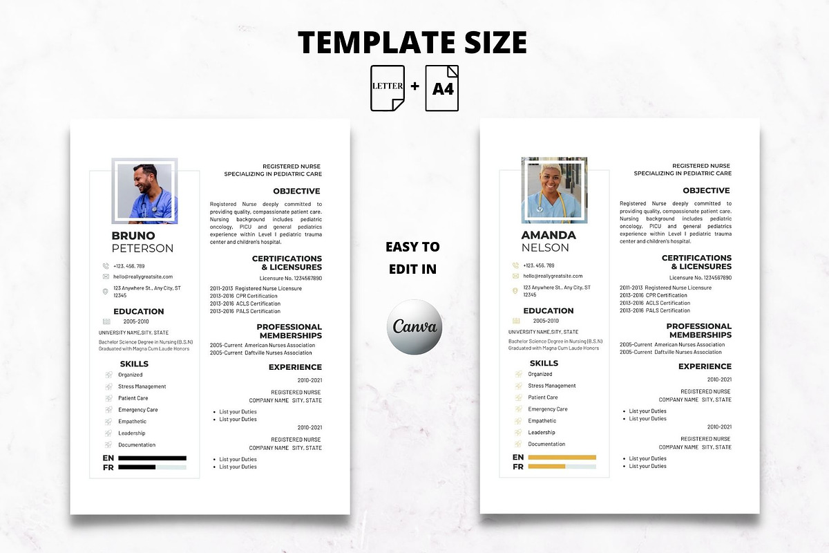 Nurse Resume Template, Modern CV, a Resume Template by MediaKitTemplates (Photo 7 of 11)