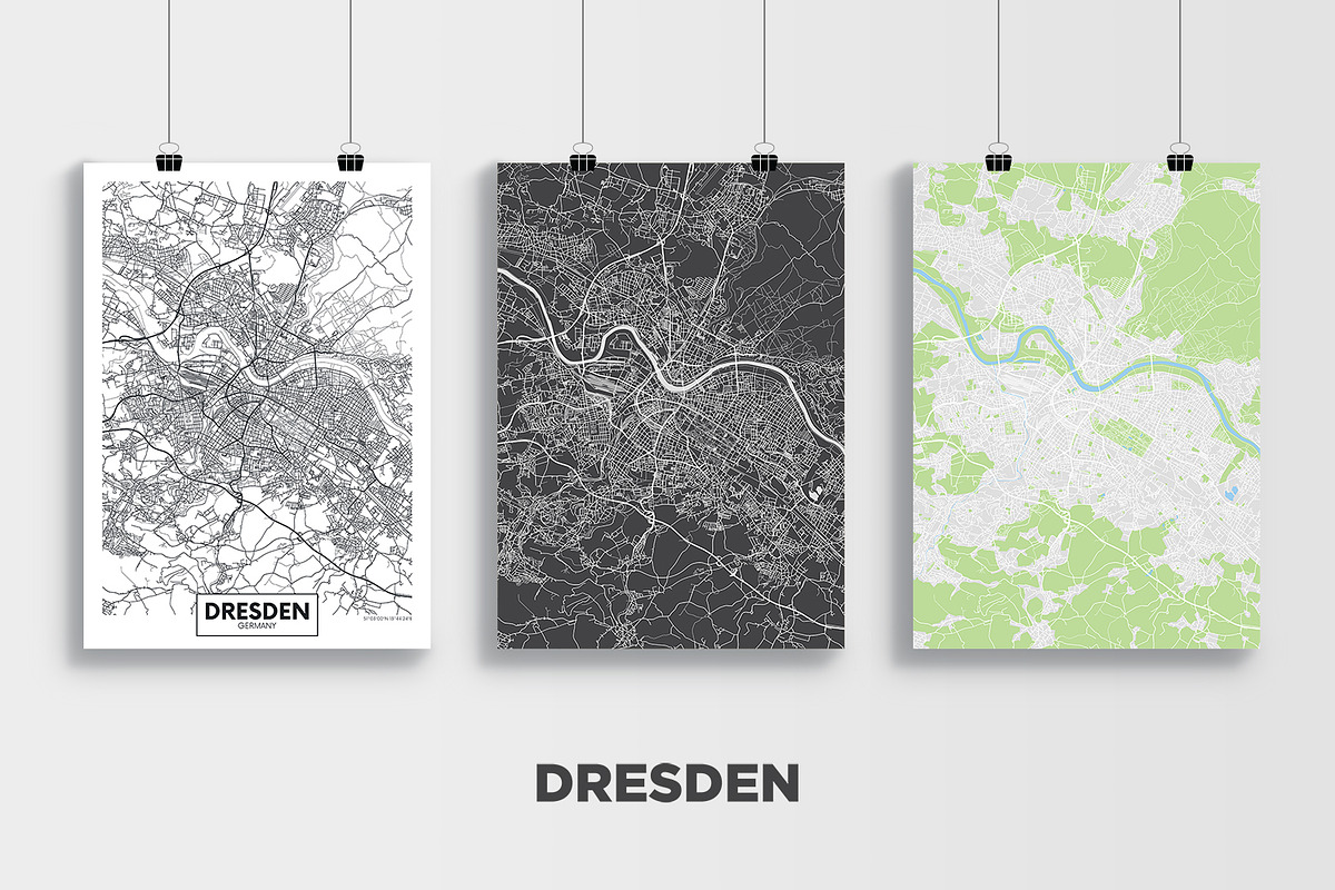 5 maps of Germany cities set 2, an Education Illustration by MaximGertsen (Photo 6 of 9)