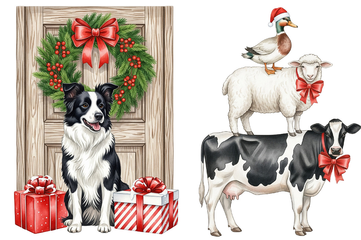 Vintage Christmas Rub On Clipart, an Illustration by DreamArtGraphic (Photo 2 of 5)