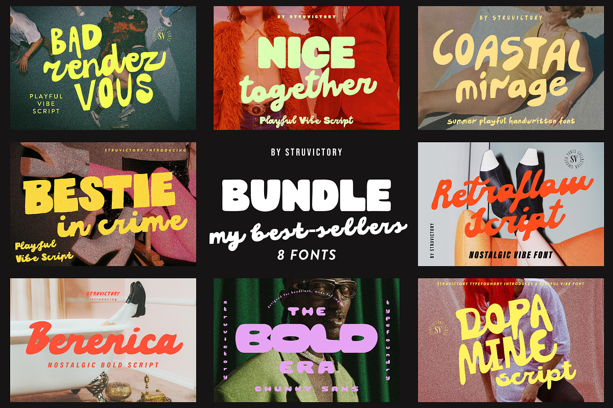 Best-sellers Vibe Fonts Bundle, a Script Font by Struvictory.art (Photo 18 of 18)