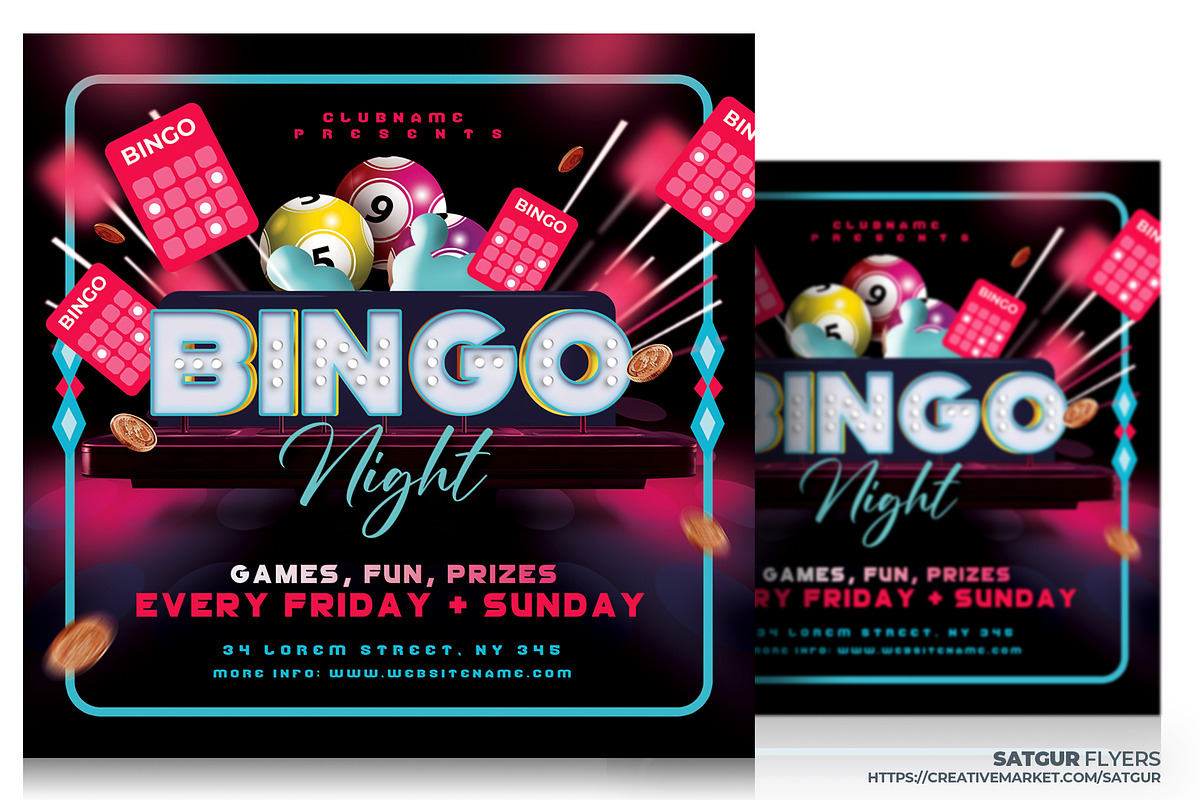 Bingo Flyer Template, a Flyer Template by Satgur Graphic Design (Photo 1 of 4)