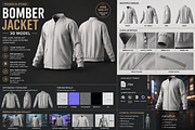 Premium Bomber Jacket 3D Model FBX, an Object 3D Model by Mockup Power (Thumbnail 4 of 4)