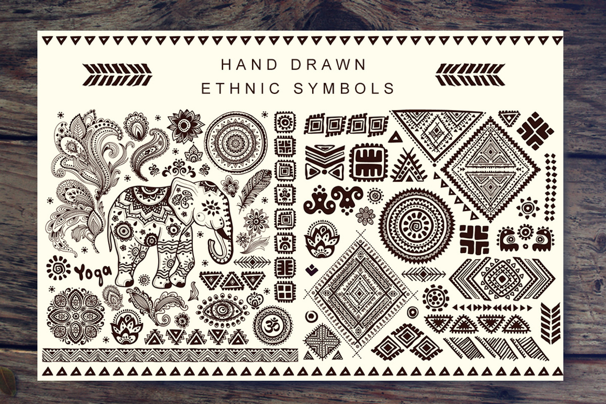 Set of Ethnic ornaments and symbols