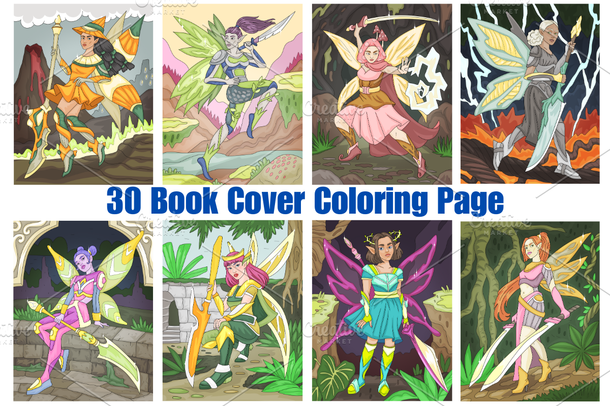 Battle Fairy Coloring Pages, a Decorative Illustration by Coco Bloom (Photo 3 of 5)