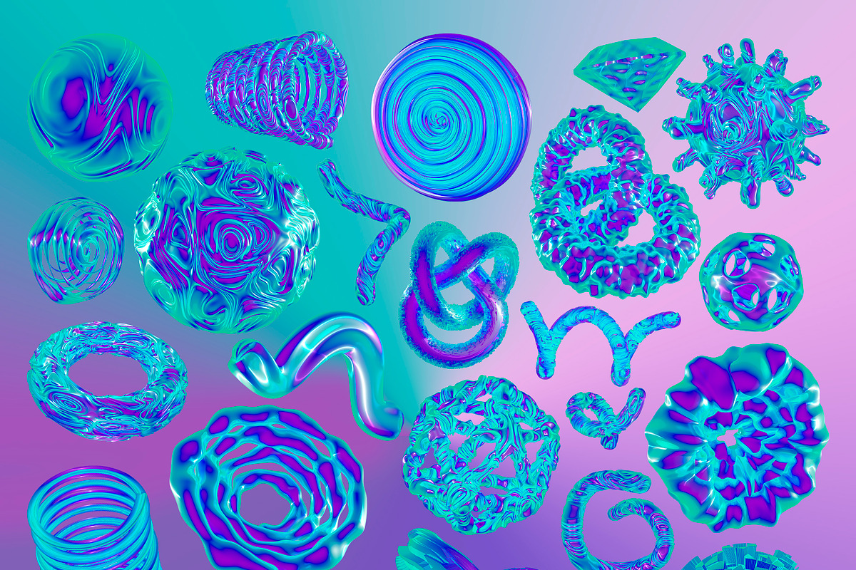 3D Neon Abstract Glass Shapes, a Graphic by Alina Sh (Photo 6 of 6)