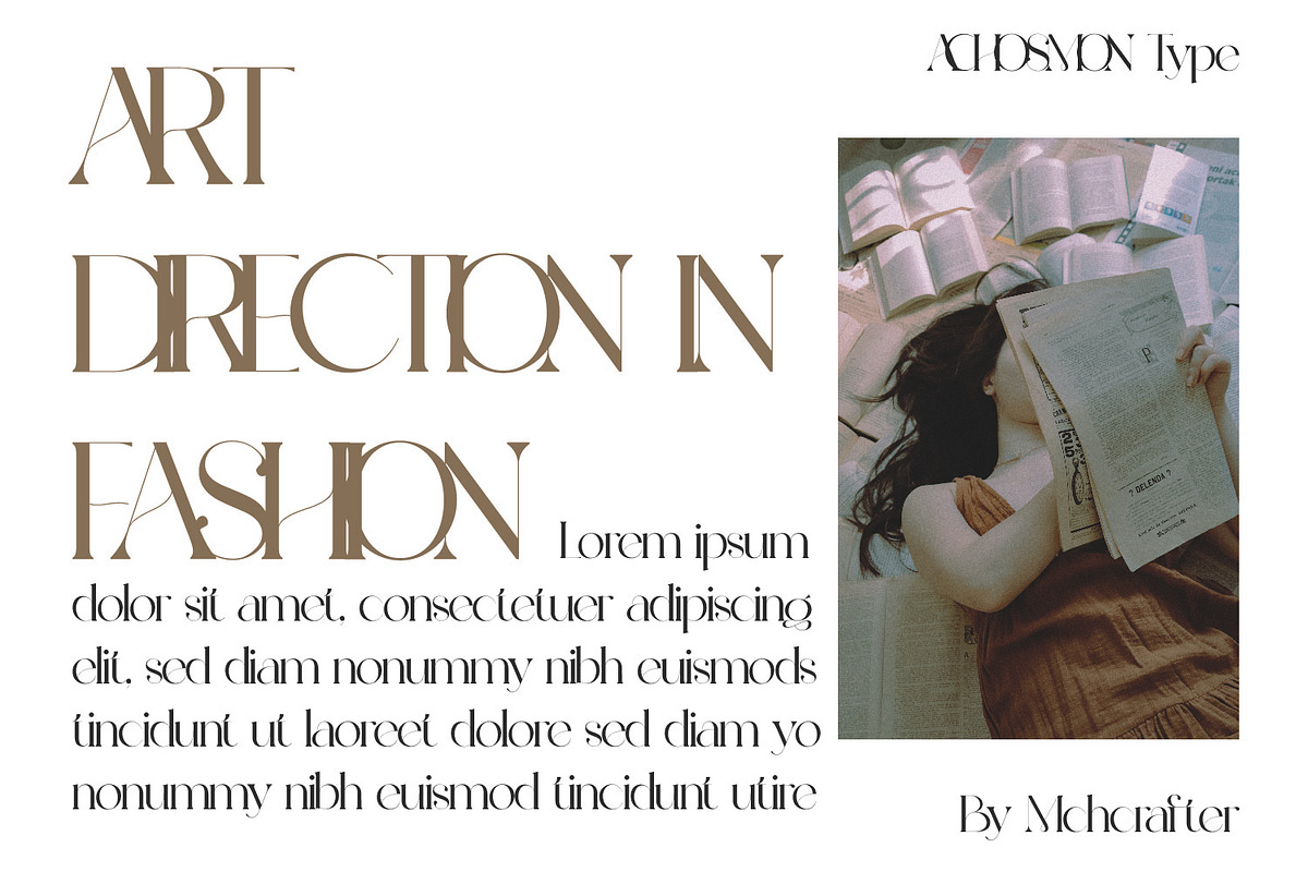 ACHOSMON | Modern Branding Typeface, a Serif Font by MchCrafter (Photo 5 of 7)