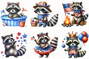 4th of July Raccoon Clipart, an Illustration by OK Design (Thumbnail 3 of 5)