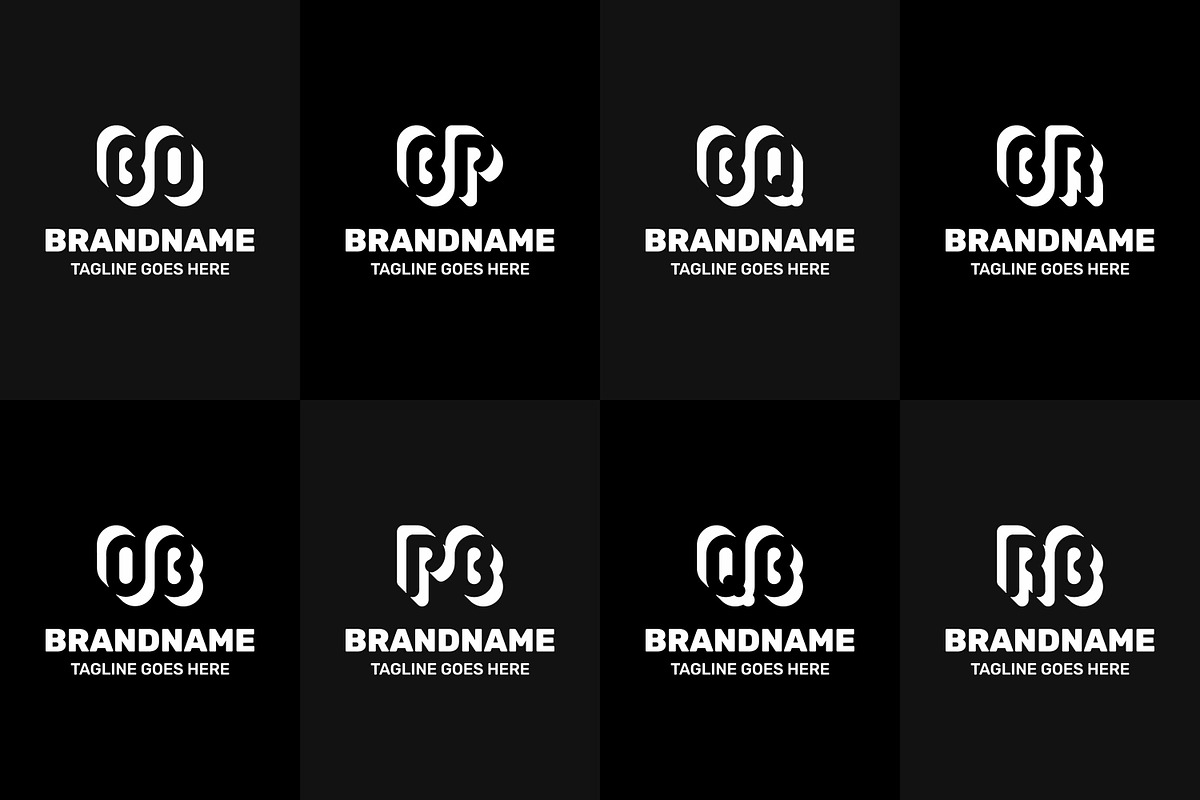 Letters BO OB BP PB BQ QB BR RB Logo, a Branding & Logo Template by Pray Art Design Studio (Photo 2 of 2)