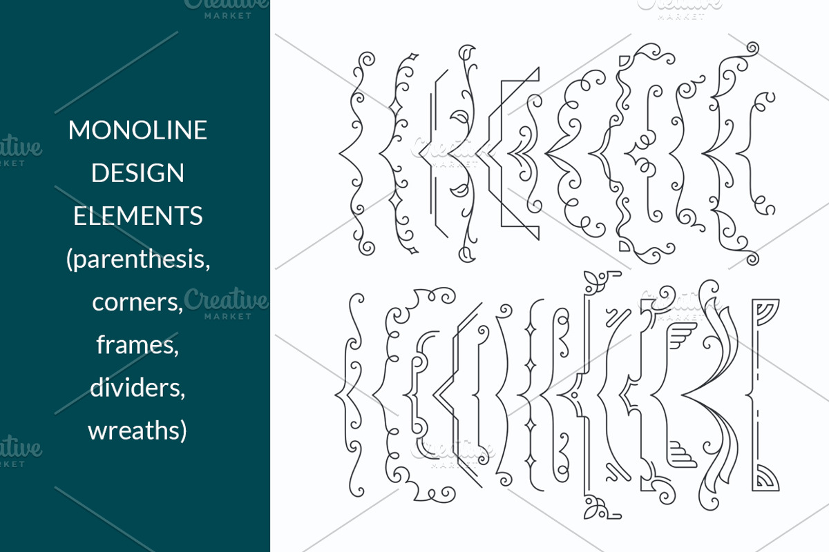 Vector line design elements' set, an Object Graphic by SpaceNymph (Photo 4 of 7)