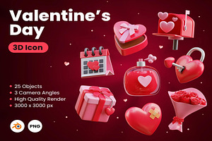 Valentine's Day 3D Icon, an Object 3D Model by Creative Perspective