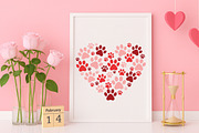 Dog Paw Heart Valentine's Day PNG, an Illustration by Canvas Craft (Thumbnail 6 of 7)