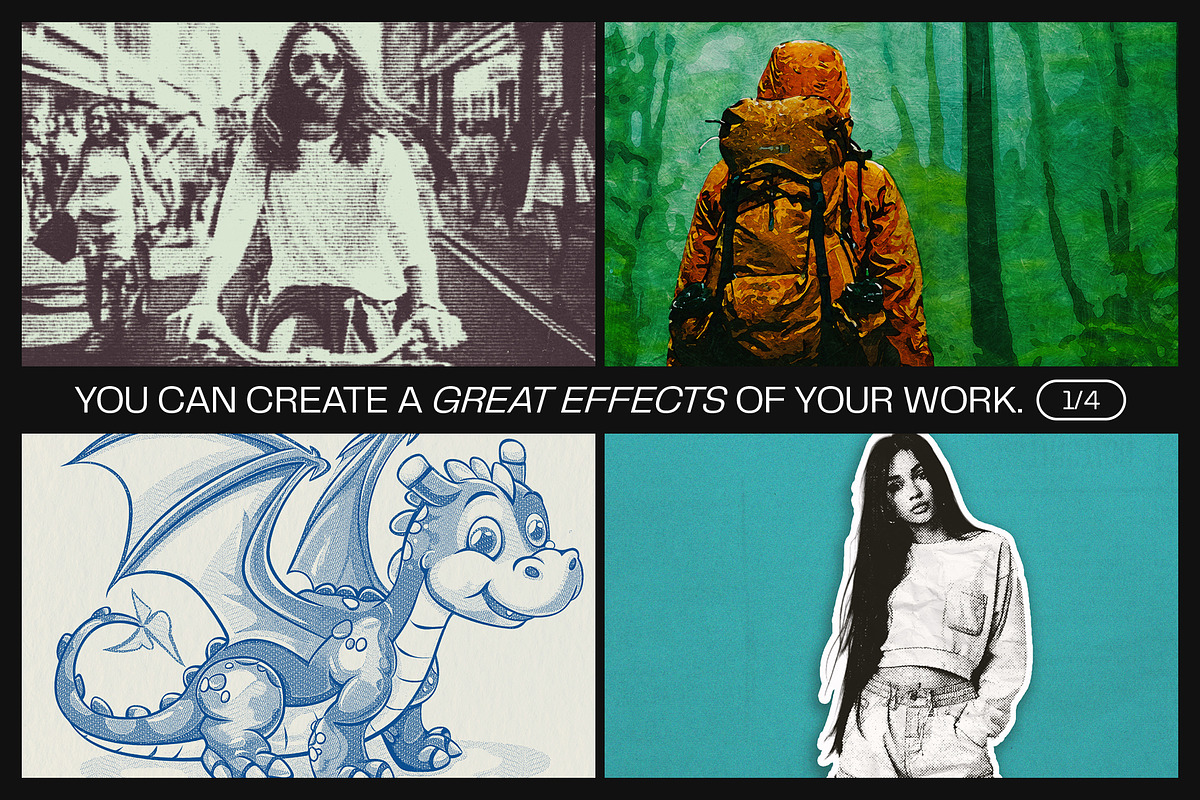12 Photo Effect Templates, a Layer Style Add-On by iDoodle Studio ...