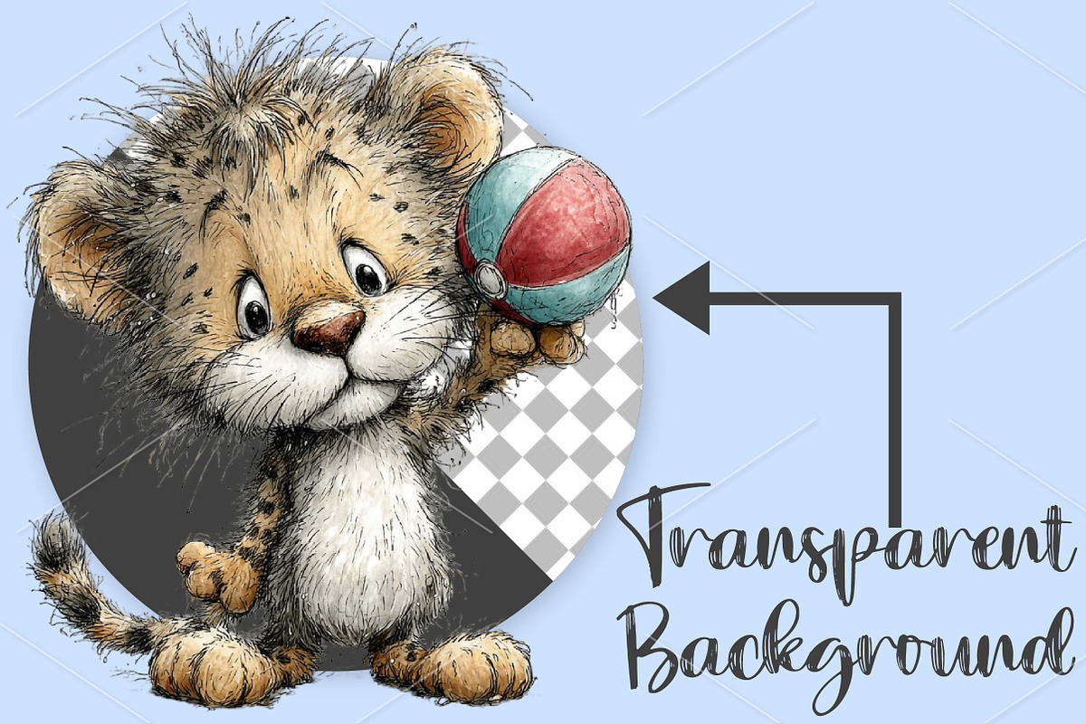 Whimsical Summer Safari Animals PNG, a Seasonal Illustration by Canvas Craft (Photo 2 of 7)