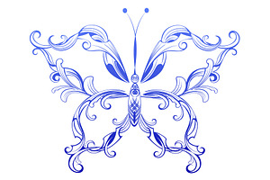 Blue Patterned Butterfly