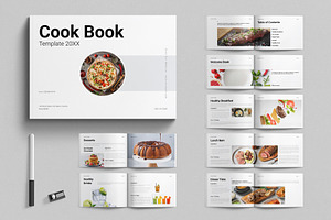 Cook Book Template Landscape, a Brochure Template by E-Type