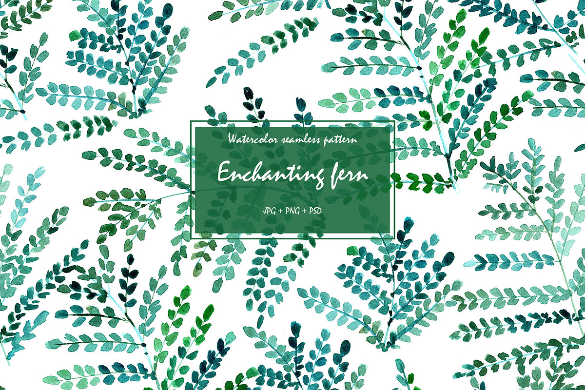 Enchanting fern - leaves pattern, a Pattern Graphic by Katerina Tova (Photo 1 of 5)