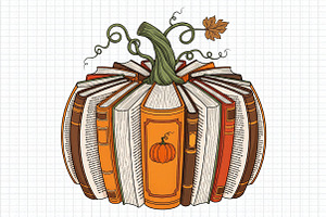 Fall Book Pumpkin Halloween Teacher, an Illustration by Craft Nest