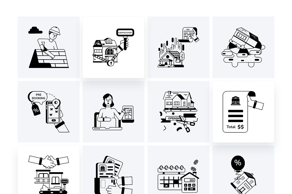 Animated Real Estate Icons, a Duotone Icon by Prosymbols (Photo 11 of 12)