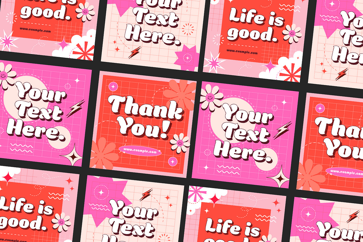 Retro Typography Social Media Post, a Templates & Theme by studiogstock (Photo 3 of 3)