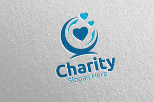 Letter C Charity Hand Love Logo 81